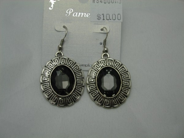 Hematite Stone Silver Earring